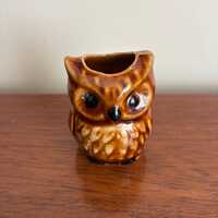 Vintage Japaenese Owl toothpick holder