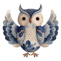 12x Woodland Owl PNG Clipart, Fabric Patchwork Owl Clip Art Set, Printable Watercolor Clip Art, Tran