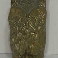 Vintage Brass Owl Paperweight 4" Tall Mid Century Decor MCM