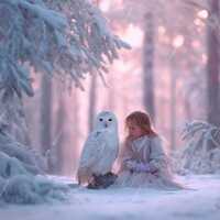 Winter Forest Owl Digital Backdrop, Winter Wonderland Photo Background, Holiday Kids Prop, Photoshop