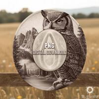 Owl and Mountains Laser Engraving Hat Burning Design, Wildlife Burned Hat Template, Western Nature S