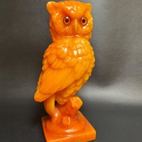 Vintage Orange Wax Candle Owl