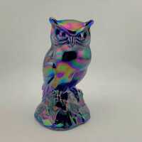 Fenton carnival glass owl figurine,  95th anniversary Fenton glass, art glass, owls
