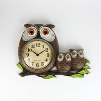 Vintage Owl Wall Clock by New Haven Quartz | Retro Burwood Plastic Clock | Mid Century Owl Decor | 1