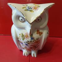 Aynsley Animals, 'Owl 5" high - Standing' Trinket box, Cottage Garden pattern Gloss, 5