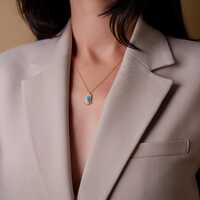 Sterling Silver Owl Necklace with Blue Opal | Minimalist Owl Necklace | Turquoise Gemstone Pendant |