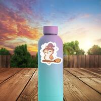 Kawaii Witch Owl Sticker, Cute Owl on Broom Vinyl Decal for Laptops Journals Planners