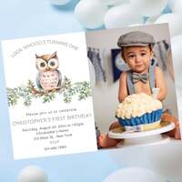 Owl birthday party invitation template-woodland animal party invite-instant download
