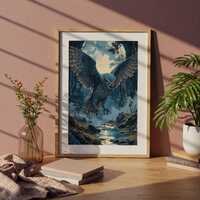 Mystical Owl Jigsaw Puzzle with Moonlit Forest Fantasy Art, Majestic Night Owl Puzzle Gift for Relax