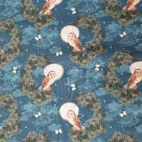 Owl fabric UK 100% Cotton Material Fat quarter Patchwork Animals Woodland Wonder Bird Moon Night Twi