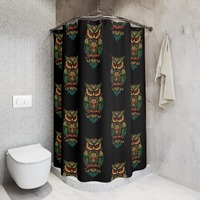 Colorful Owl Shower Curtain - Bohemian Bathroom Decor, Unique Home Gift, Owl Lover, Nature Inspired 