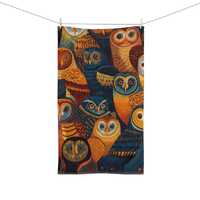 Owl Hand Towel, Animal Print Home Decor, Animal Kitchen Decor
