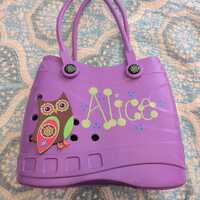 Unique Rubber Pocketbook People With An Owl And The Name "Alice"