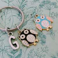 Colourful owl keyring, owl lover gifts, owl inspired gifts, owl keeper, barn owl, bird watcher keyri