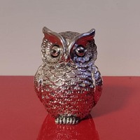 Vintage Silver-Tone Owl Figurine – Solid Metal Decorative Accent