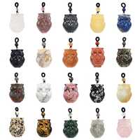 28mm Owl Pendant – Hand-Carved Crystal Owl – Wisdom Healing Energy, Natural Stone Christ
