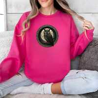 Mystic Owl Sweatshirt, Full Moon Witchy Crewneck, Gothic Forest Owl Shirt, Celestial Animal Lover Gi