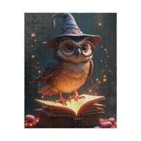 Magical Owl on Spellbook Figurine | Puzzle 110, 252-piece, Family Fun, Gift for Kids
