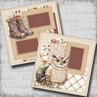 Spelling Autumn Owl - 2 Premade Scrapbook Pages - EZ Layout 25-734
