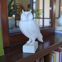 Owl Sculpture | Modern Owl Shelf Decor | Minimalist Animal Statue