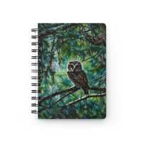 Nature-Inspired Spiral Bound Journal, Owl Lover Gift, Wildlife Photo Notebook, Forest Theme Diary, B