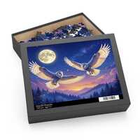 Two Owls Puzzle: Enchanted Twilight Sky, Nature Lover Gift