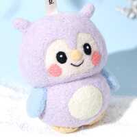 Handmade Felt Owl Keychain: Needle Felted Wool Plush, Bag Charm