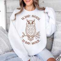 Owl Sweatshirt, Nighttime Forest Animal Jumper, Unisex Crewneck Pullover, Nature Lover Gift, Cozy Wo