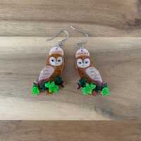 Erstwilder Regal Woodland Owl earrings bird NWOT