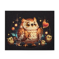 Whimsical Owl Puzzle (120, 252, 500-Piece) | Cozy Family Fun, Gift for Owl Lovers, Charmingly Illust