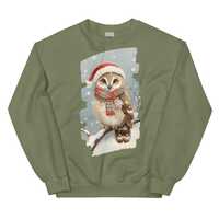 Owl Christmas Sweatshirt - cozy Holiday Pullover, Winter Forest Gift, Family Christmas Sweatshirt, C
