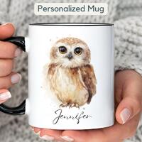 Personalized Cute Owl Mug Gift Bird Lover Gifts Custom Owl Mug Gift for Her Sister Daughter Woman Bi