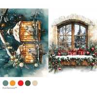 NOEL NIGHT OWL A4 Decoupage Fiber by Redesign with Prima