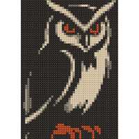Color by Number Printable - An owl in a minimalist on a black background.