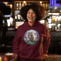 MAGIC OWL -  Graphic Unisex Hoodie - Owl and Moon Print