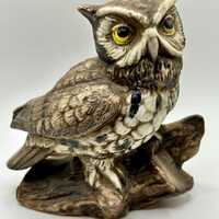 Homco Vintage Porcelain Owl Figurine - MCM - As Is - 5.25” Tall