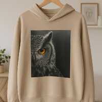Minimalist Owl Hoodie-Cozy Aesthetic Gift for Nature Lovers