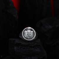 Silver Snake Ouroboros Ring, Owl and Eye of Providence Ring, Masonic Signet Ring, Freemasonry Symbol