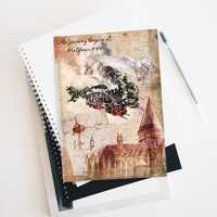 Wizard Journal Notebook Owl Post, Train & Castle Design Magical Writing Journal, Fantasy Gift fo
