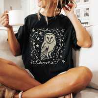 Barn Owl T-Shirt: Witchy Forest Bird Graphic Tee