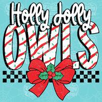 Holly Jolly Owls Png, Christmas Owls Png, Christmas Owls Mascot Png, Checkered Png, Christmas Owls S