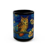 Van Gogh Athena Owl Mug: Mythology Art Coffee Cup