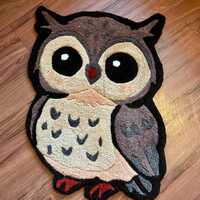 Acrylic Yarn Owl Rug: Decorative Wall or Floor Art