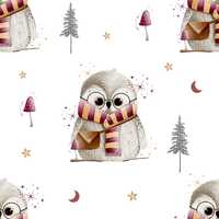 Christmas Owl Scrub Hat: Several Styles in Buttery Soft Stretchy Fabric