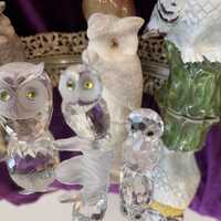 Vintage Swarovski Crystal Owl Figurine | Clear Faceted Glass Animal | Retired Swarovski Collectible 