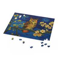 Van Gogh Inspired Athena’s Owl Puzzle – Greek Mythology Art Jigsaw, Owl of Wisdom Design