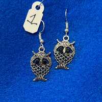 Owl Earrings For Women, Animal Dangle Jewelry, Cute Boho Owls, Silver Owl Gift, Forest Lover Earring