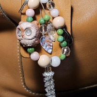 Natural Alashan Owl Purse/Bag/Phone Charm