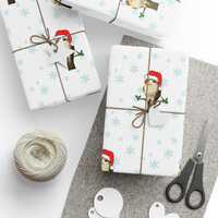 Meowl Cat and Owl Christmas Wrapping Papers - Gift Wrap, Holiday Decor, Cat Lover Gift, Funny Meme P