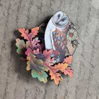 Barn Owl Art Brooch